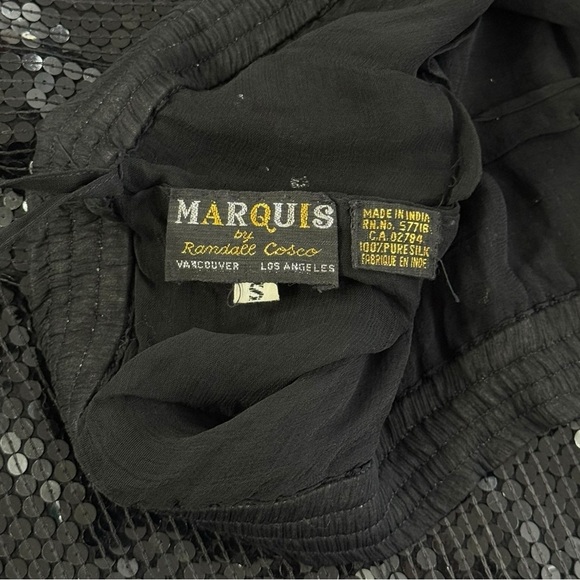 Vintage Silk Sequin Skirt Size Medium Large Black 80s 90s Glam - Picture 5 of 8